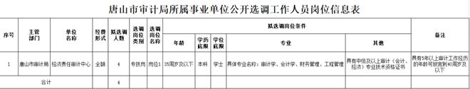 开云 开云体育唐山开平、古冶、芦台经济开发区最新招聘！唐山市审计局所属事业单位公开选调工作人员公告！(图2)