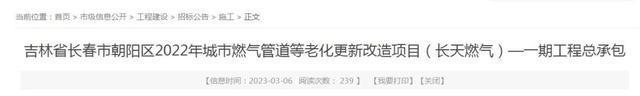 开云体育 开云平台长春市朝阳区、南关区等区域将进行燃气管道等老化更新改造(图2)