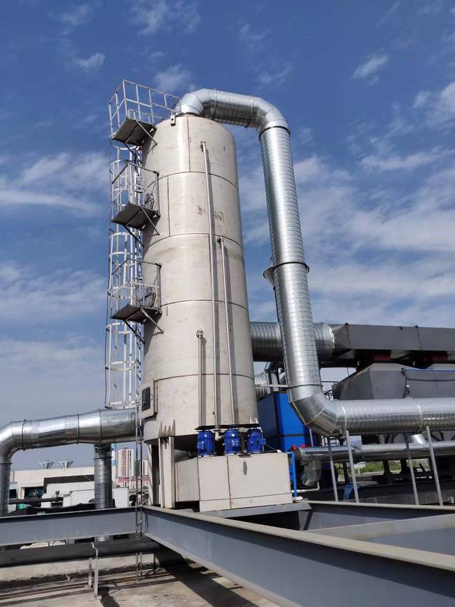 Kaiyun 开云不锈钢喷淋塔是一种两相逆向流填料吸收塔(图2)